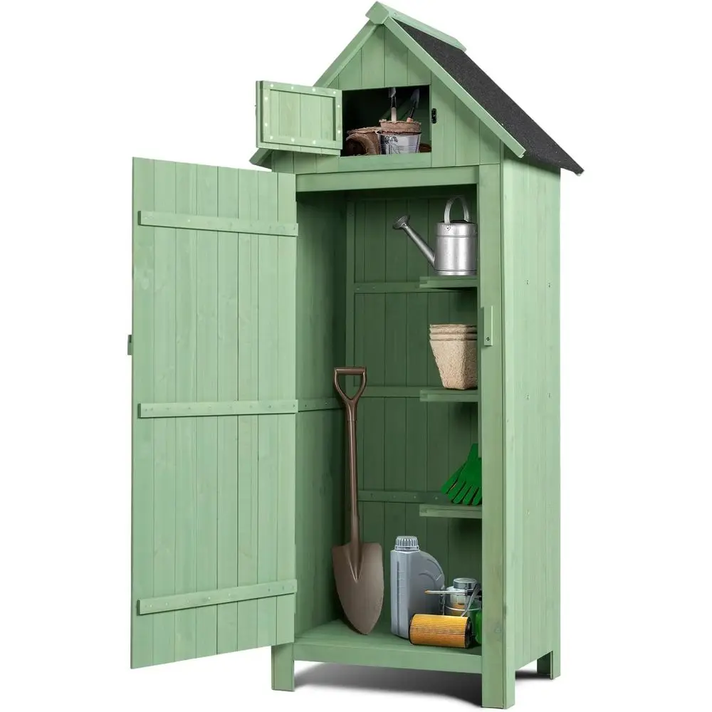 Gardening Tools Green - مخزن خارجي أخضر فاتح: خزانة أدوات