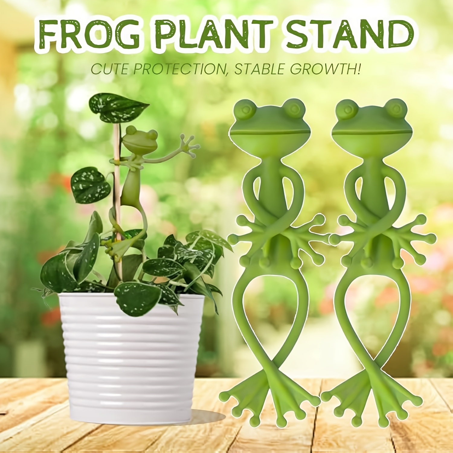 Gardening Tools Green - مشبك تثبيت النباتات على شكل ضفدع