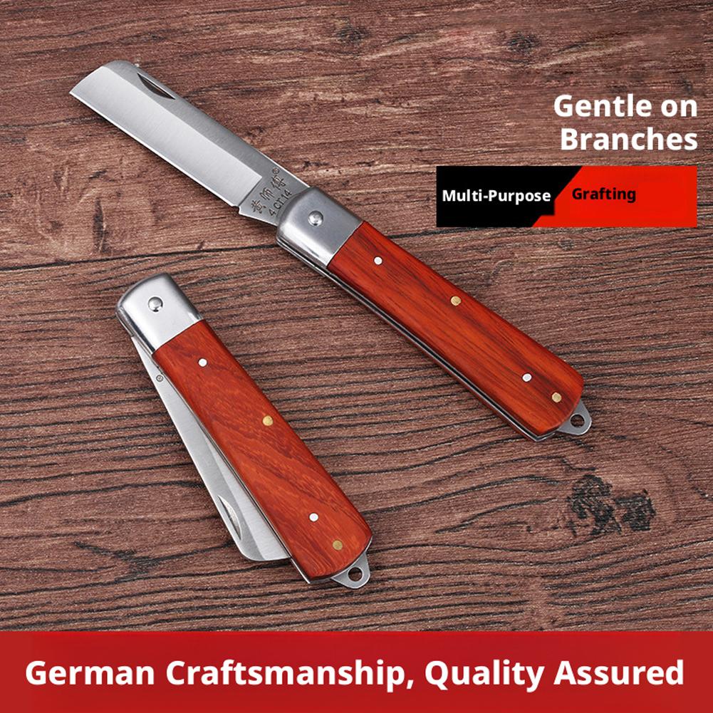 سكين تطعيم قابل للطي بمقبض خشب - مراجعة Gardening Tools Knife وسعره