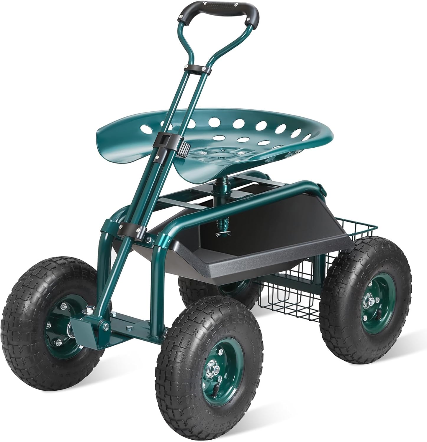 عربة حديقة متحركة مع مقعد عمل  - مراجعة Gardening Tools Green وسعره