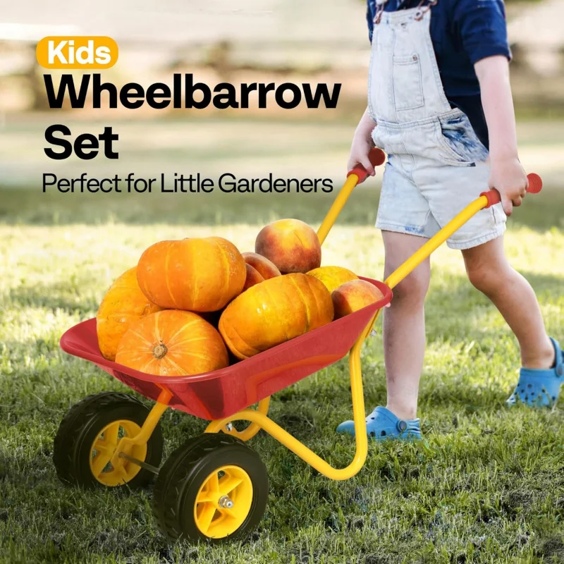 عربة يد للأطفال مع مجموعة أدوا - مراجعة Gardening Tools For Kids وسعره