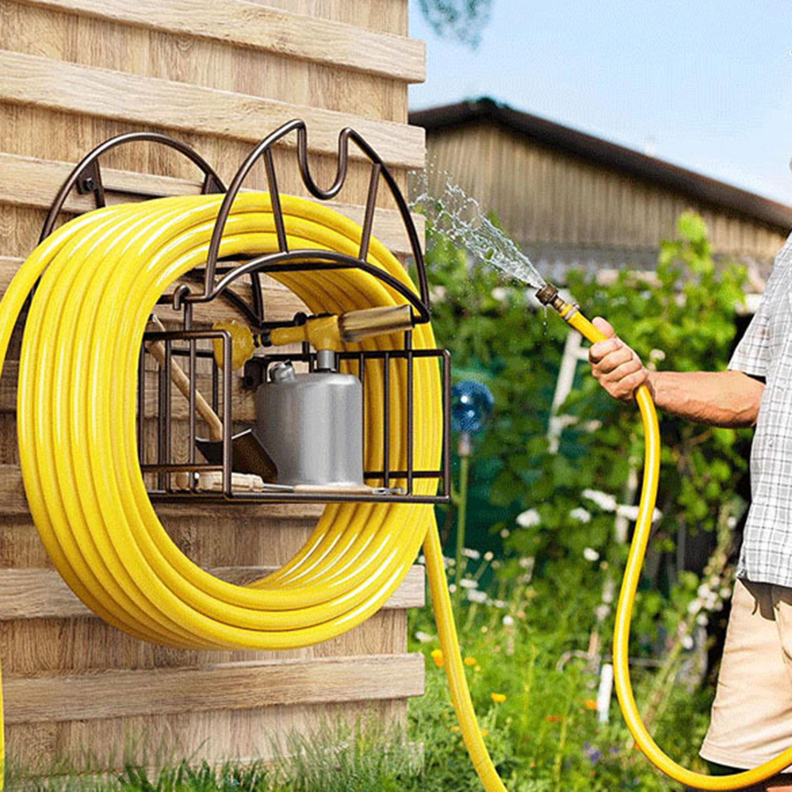 حامل خرطوم حديقة مثبت على الحا - مراجعة Gardening Yard Tools وسعره